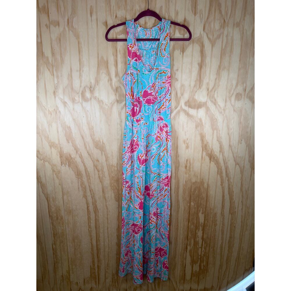 Lilly Pulitzer Mills Maxi Dress Jellies Be Jammin Pink Jellyfish Small Resort - Picture 7 of 8